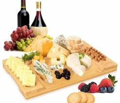 Best deal ❤️ Brawbuy Bamboo Cheese Board Charcuterie Board, 16" X 10" X 1.2" 💯 -Tabletop Sales Store bff1bb2d01b57869 1120 w800 h800 b1 p0
