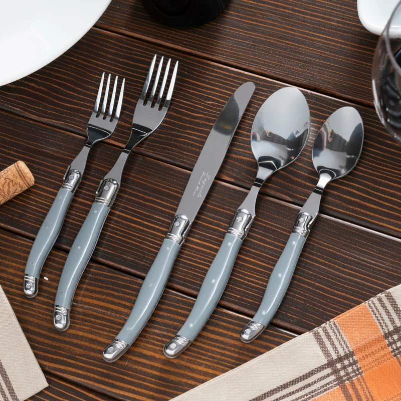 Cheap 🔥 French Home Brands French Home Laguiole 20 Piece Stainless Steel Flatware Service For 4, Grey Fog 🔥 6 Cheap 🔥 French Home Brands French Home Laguiole 20 Piece Stainless Steel Flatware Service For 4, Grey Fog 🔥 - Image 6