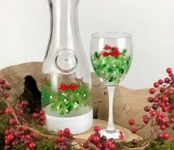 Best deal ⌛ Golden Hill Studio Mistletoe Wine, Set Of 2 🎉 -Tabletop Sales Store c11160350eab167c 1047 w800 h800 b0 p0