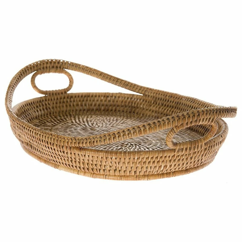 Best Pirce 💯 KOUBOO La Jolla Oval Rattan Tray With Looped Handles, Honey-Brown ⭐ 3 Best Pirce 💯 KOUBOO La Jolla Oval Rattan Tray With Looped Handles, Honey-Brown ⭐ - Image 3