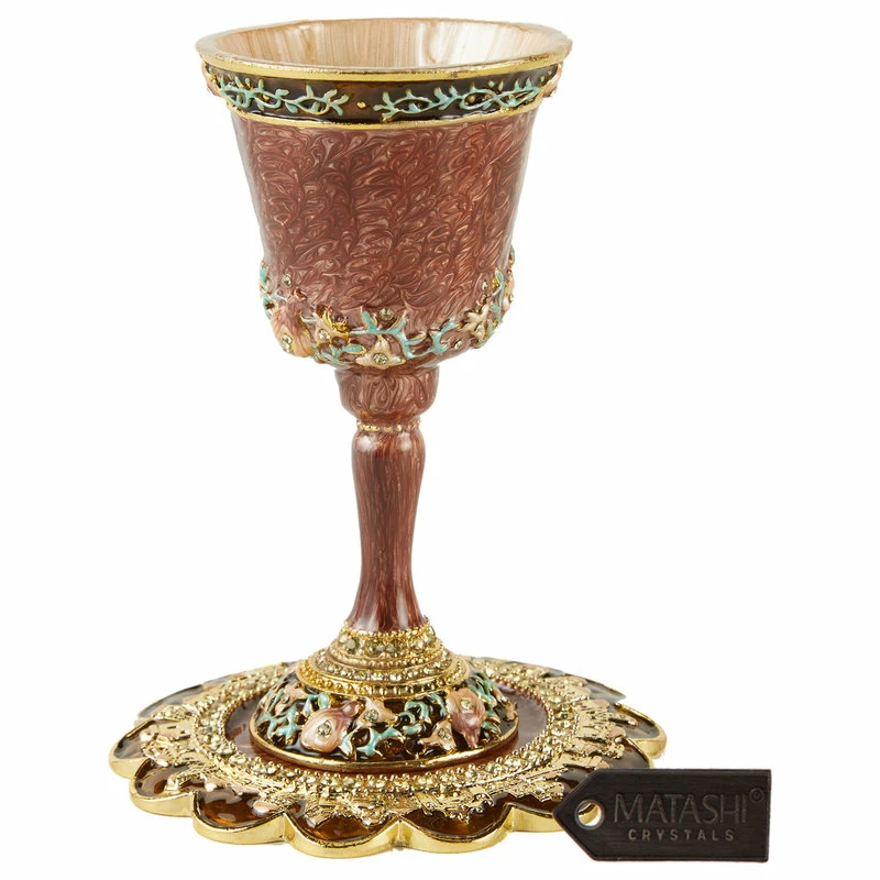 Discount 😍 Matashi Crystals Matashi Hand-Painted Tall Kiddush Cup Set 🔔 1 Discount 😍 Matashi Crystals Matashi Hand-Painted Tall Kiddush Cup Set 🔔