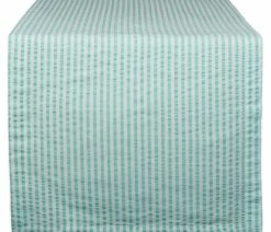 Promo ✔️ Design Imports DII Aqua Seersucker Table Runner 🤩