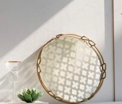 Buy 😉 A&B Home 18" Round Gold Mirrored Serving Tray With Gold Metal, 16" 😍 -Tabletop Sales Store c581607d0102fe2c 8978 w800 h800 b0 p0