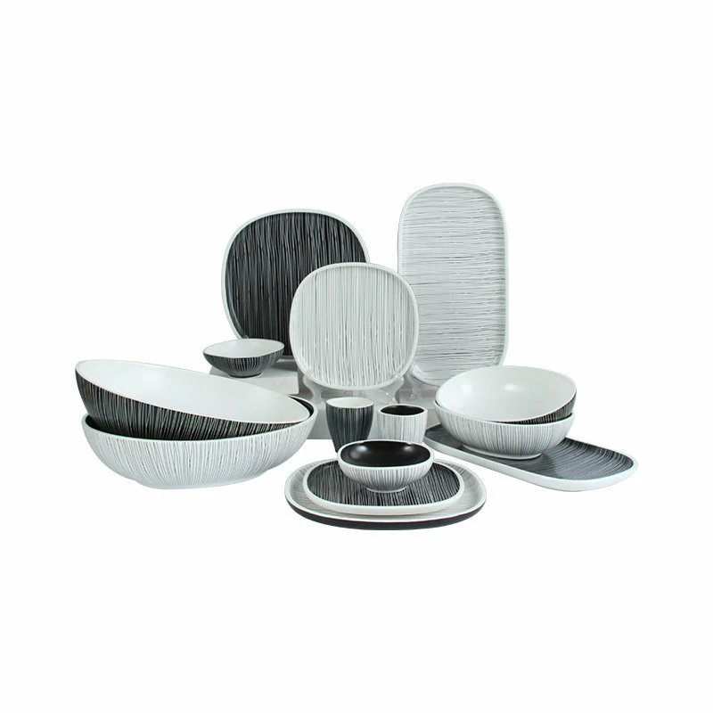 Cheapest โค๏ธ ARRIA Black And White Dinnerware Set, White With Black Lines, 4 Square Bowls (5" X 5") ๐ 1 Cheapest โค๏ธ ARRIA Black And White Dinnerware Set, White With Black Lines, 4 Square Bowls (5" X 5") ๐