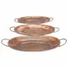 Brand new 👍 Brimfield & May Set Of 3 Copper Metal Rustic Tray 32924 🔥