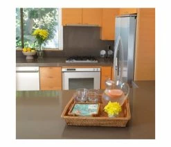 Flash Sale ❤️ KOUBOO La Jolla Rattan Square Serving Tray, Honey-Brown 😉 -Tabletop Sales Store cbc1b3290f971263 6492 w800 h800 b0 p0