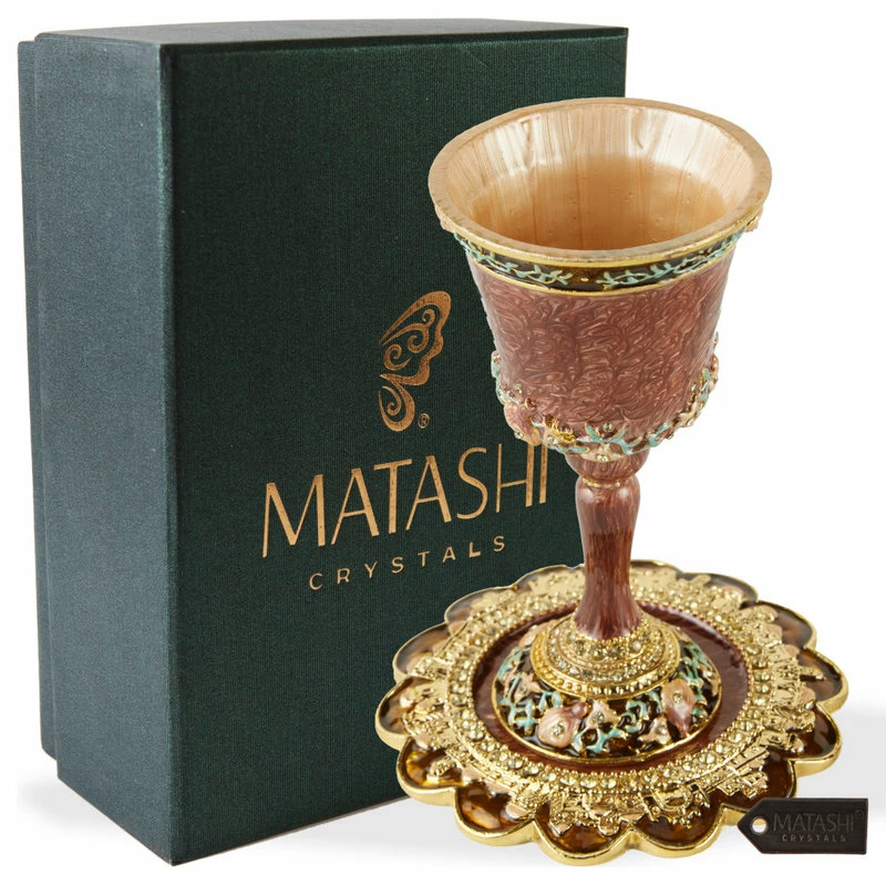 Discount 😍 Matashi Crystals Matashi Hand-Painted Tall Kiddush Cup Set 🔔 2 Discount 😍 Matashi Crystals Matashi Hand-Painted Tall Kiddush Cup Set 🔔 - Image 2