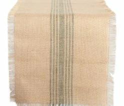 Promo 🎁 Design Imports DII Artichoke Middle Stripe Burlap Table Runner 🧨