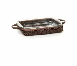 Best Sale ๐ฅฐ The Basket Lady Wicker Casserole Basket, Antique Walnut Brown, 3 Quart ๐ฏ