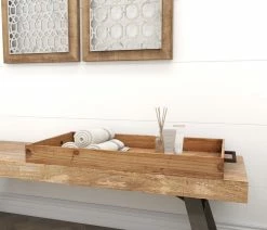 Hot Sale 🥰 Brimfield & May Contemporary Brown Wood Tray 44384 ❤️ -Tabletop Sales Store cfd169810234d31a 6761 w800 h800 b0 p0