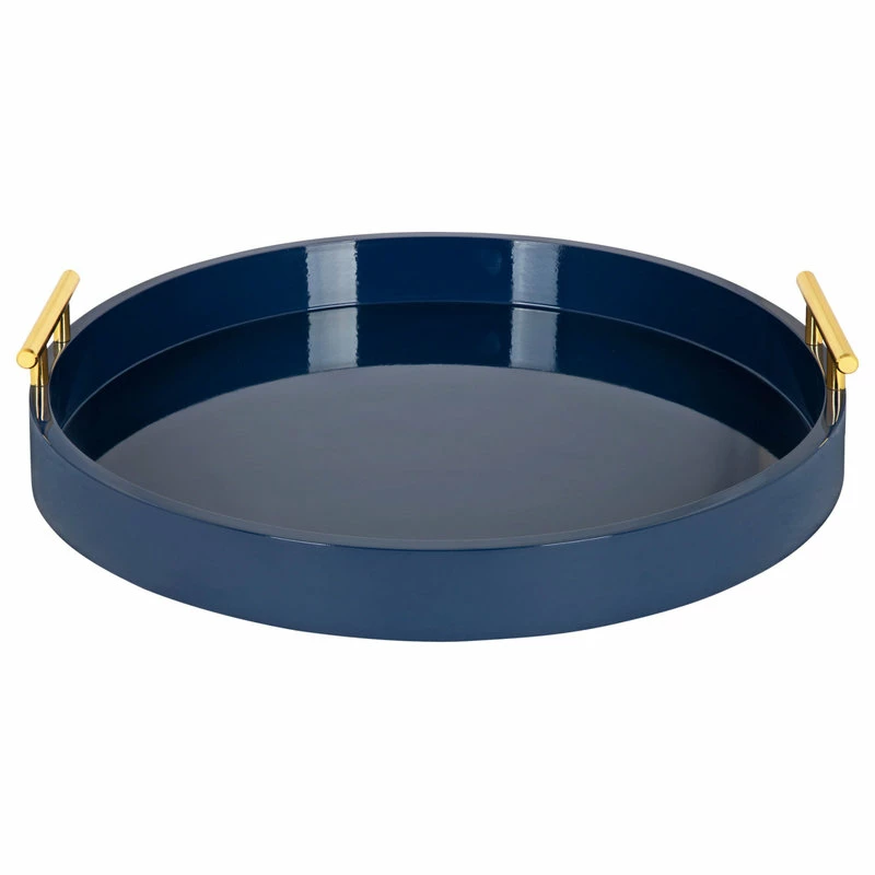 Top 10 ✔️ Uniek Lipton Round Decorative Tray With Metal Handles, Navy Blue 18 Diameter 🔥 2 Top 10 ✔️ Uniek Lipton Round Decorative Tray With Metal Handles, Navy Blue 18 Diameter 🔥 - Image 2