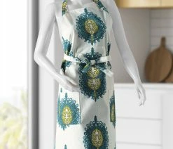 Best reviews of 👏 Exclusive Fabrics & Furnishings, LLC Mayan Teal Printed Cotton Apron, 27"W X 34"L 🎉 -Tabletop Sales Store d0e1eb4c025dbbe7 2343 w800 h800 b0 p0