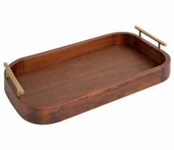 Best deal โ Uniek Lipton Radius Rectangle Tray, Walnut Brown 10x18 ๐