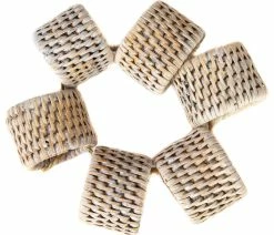 Best Pirce 😍 Artifacts Trading Company Artifacts Rattan 6-Piece Oval Napkin Ring Set 😍