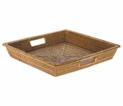 Flash Sale ❤️ KOUBOO La Jolla Rattan Square Serving Tray, Honey-Brown 😉