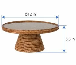 Flash Sale 🛒 KOUBOO La Jolla Rattan Cake Stand With Glass Top, Honey Brown 🧨 -Tabletop Sales Store d2a1aab70f971585 7232 w800 h800 b1 p0