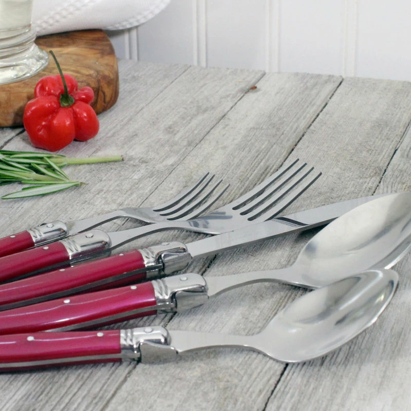 Cheap β French Home Brands Laguiole 20-Piece Stainless Steel/Raspberry Flatware Set Of 4/French Home 𧨠3 Cheap β French Home Brands Laguiole 20-Piece Stainless Steel/Raspberry Flatware Set Of 4/French Home 𧨠- Image 3