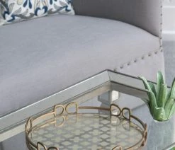 Buy 😉 A&B Home 18" Round Gold Mirrored Serving Tray With Gold Metal, 16" 😍 -Tabletop Sales Store d4813a400102fe34 8978 w800 h800 b0 p0