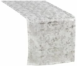 Brand new 💯 Saro Lifestyle Long Table Runner With Foil Print Design, Silver, 15"x72" 💯