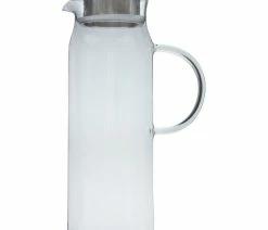 Best Sale ๐ Brilliant Jasmine Glass Water Jug With Stainless Steel Filter ๐