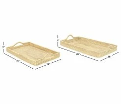 Cheap 🛒 Zimlay Traditional Light Brown Rectangular Set Of 2 Trays 35964 🤩 -Tabletop Sales Store d9c1acfe0269b2be 6209 w800 h800 b1 p0