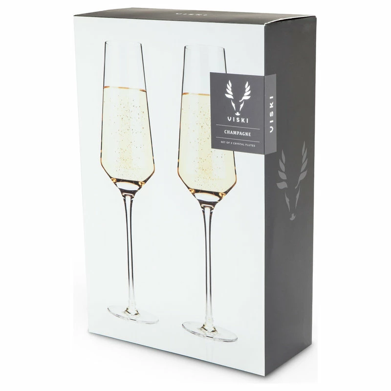 New ๐คฉ True Brands Raye Crystal Champagne Flutes By Viski, Set Of 2 ๐ 3 New ๐คฉ True Brands Raye Crystal Champagne Flutes By Viski, Set Of 2 ๐ - Image 3