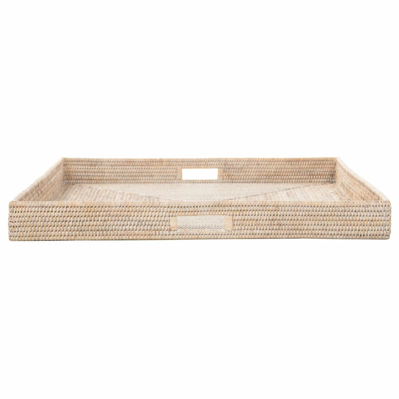 Brand new ๐ฅ KOUBOO La Jolla Square Rattan Jumbo Sized Centerpiece And Ottoman Tray, White Wash โญ 5 Brand new ๐ฅ KOUBOO La Jolla Square Rattan Jumbo Sized Centerpiece And Ottoman Tray, White Wash โญ - Image 5