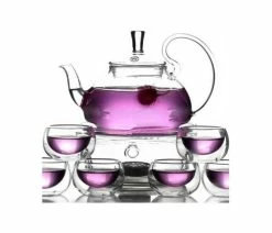 Cheap 🤩 Vandue Corporation Teaology Fiore Borosilicate Blooming Teapot And Glass Set 🧨
