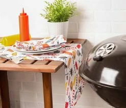 Best Pirce 🛒 Design Imports DII Modern Polyester BBQ Fun Print Outdoor Napkin In Multi-Color (Set Of 6) 🧨 -Tabletop Sales Store de11fda30d03c5b8 8706 w800 h800 b0 p0