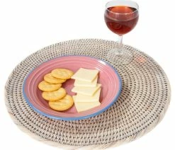 Best deal 🎉 Artifacts Trading Company Artifacts Rattan Round Placemat, White Wash, Medium 🎉