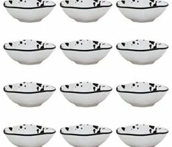 Best reviews of 👍 Manhattan Comfort Oxford RYO 12 Large Dinner 20.29 Oz Soup Bowls, Black/White ✔️