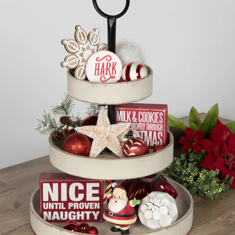 Cheapest 🥰 Uniek Kate And Laurel Woodmont 3 Tiered Wood Tray, White ⭐ 4 Cheapest 🥰 Uniek Kate And Laurel Woodmont 3 Tiered Wood Tray, White ⭐ - Image 4