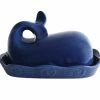 Hot Sale 🎉 CREATIVE CO-OP Dark Blue Whale Shaped Butter Dish With Lid ❤️