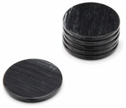 Deals β¨ Fox Run Set Of 6 100% Natural Black Marble Stone Coasters β¨