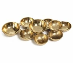 Flash Sale 👏 Zodax Ohanna 13" Long Cluster Of 9 Serving Bowls, Dark Gold 🥰