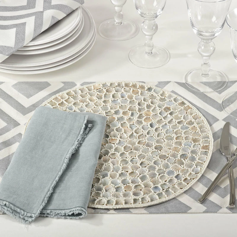 Best Pirce ⭐ Saro Lifestyle 👩 Mother Of Pearl Design Placemat (Set Of 4), 15" X 15", Ivory, Round 🤩 3 Best Pirce ⭐ Saro Lifestyle 👩 Mother Of Pearl Design Placemat (Set Of 4), 15" X 15", Ivory, Round 🤩 - Image 3
