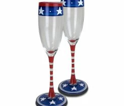 Deals 👏 Golden Hill Studio Stars And Stripes Champagne Flute Patriotic Collection, Set Of 2 🔥