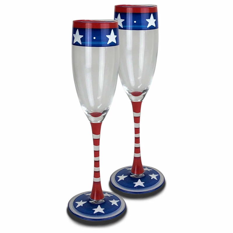 Deals 👏 Golden Hill Studio Stars And Stripes Champagne Flute Patriotic Collection, Set Of 2 🔥 1 Deals 👏 Golden Hill Studio Stars And Stripes Champagne Flute Patriotic Collection, Set Of 2 🔥