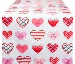 Best Sale ✨ Design Imports Sweet Hearts Print Table Runner 14"x72" 😉