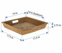 Flash Sale ❤️ KOUBOO La Jolla Rattan Square Serving Tray, Honey-Brown 😉 -Tabletop Sales Store ed8102130f971265 6492 w800 h800 b1 p0