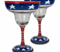 Flash Sale 💯 Golden Hill Studio Stars And Stripes Margarita Patriotic Collection, Set Of 2 😍