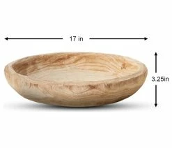 Flash Sale 👏 Serene Spaces Living 17" Round Paulownia Wood Tray, 3.25"& 17" 🔔 -Tabletop Sales Store f0013651028f5cf3 7133 w800 h800 b1 p0