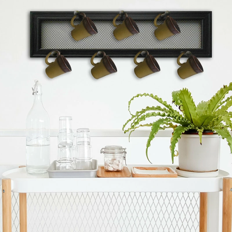 Outlet ⭐ TrendyDecor4U 7-Peg Mug Rack By Millwork With Black Frame Wall Art MUG7H-405 👏 3 Outlet ⭐ TrendyDecor4U 7-Peg Mug Rack By Millwork With Black Frame Wall Art MUG7H-405 👏 - Image 3
