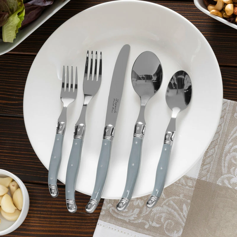 Cheap 🔥 French Home Brands French Home Laguiole 20 Piece Stainless Steel Flatware Service For 4, Grey Fog 🔥 4 Cheap 🔥 French Home Brands French Home Laguiole 20 Piece Stainless Steel Flatware Service For 4, Grey Fog 🔥 - Image 4