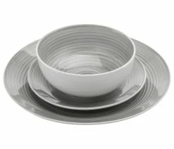 Best Sale 🔔 Godinger Ripple 12 Piece Dinnerware Set, Service For 4, Grey 👍 -Tabletop Sales Store f641371900eb81ba 7715 w800 h800 b1 p0