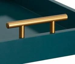 Outlet 🥰 Uniek Lipton Decorative Wood Tray With Metal Handles, Teal/Gold ✨ -Tabletop Sales Store f6a1847d0deeaf54 4158 w800 h800 b0 p0