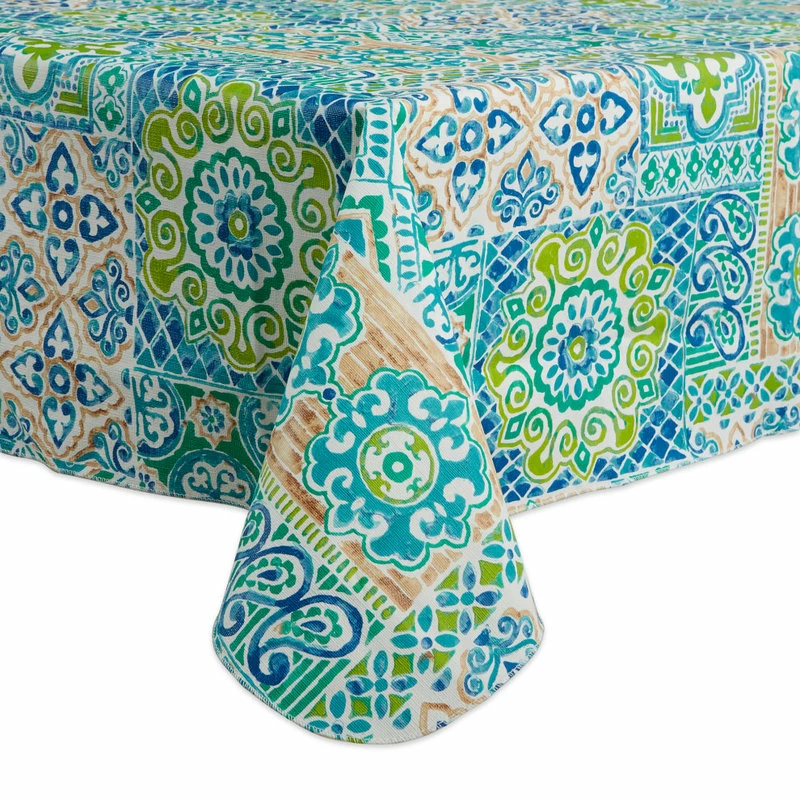 Cheapest ๐ Design Imports Spanish Tile Vinyl Tablecloth 70"R, 60x84" ๐คฉ 2 Cheapest ๐ Design Imports Spanish Tile Vinyl Tablecloth 70"R, 60x84" ๐คฉ - Image 2