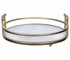 New ✔️ HomeRoots Furniture Farmhouse Style Gold Decorative Tray ❤️