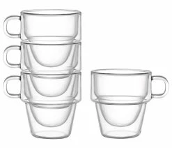 Brand new 😉 JoyJolt Stoiva Stackable Double Wall Glasses 5 Oz, Set Of 4 👏