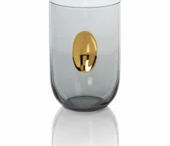 Wholesale 😍 Zodax Ambrosi Gray Tumbler With Gold Accent, Set Of 4 ❤️